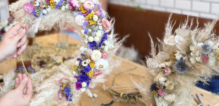 Atelier couronne de fleurs séchées